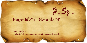 Hegedűs Szeráf névjegykártya