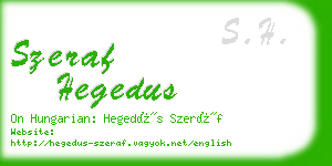 szeraf hegedus business card